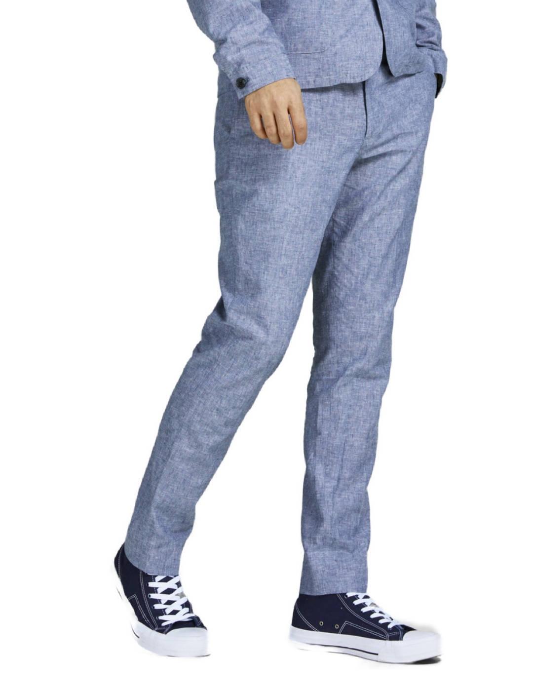 Pantalon Jack&Jones Riviera azul de lino para hombre