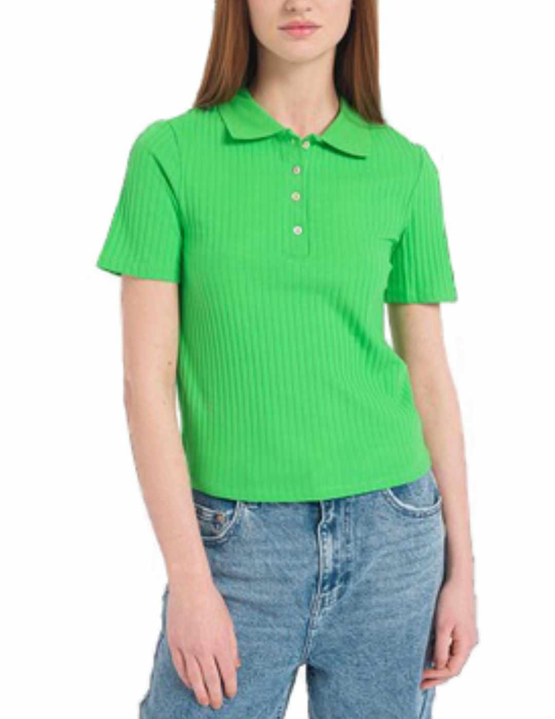  Polo Only Elsa  en color verde manga corta para mujer