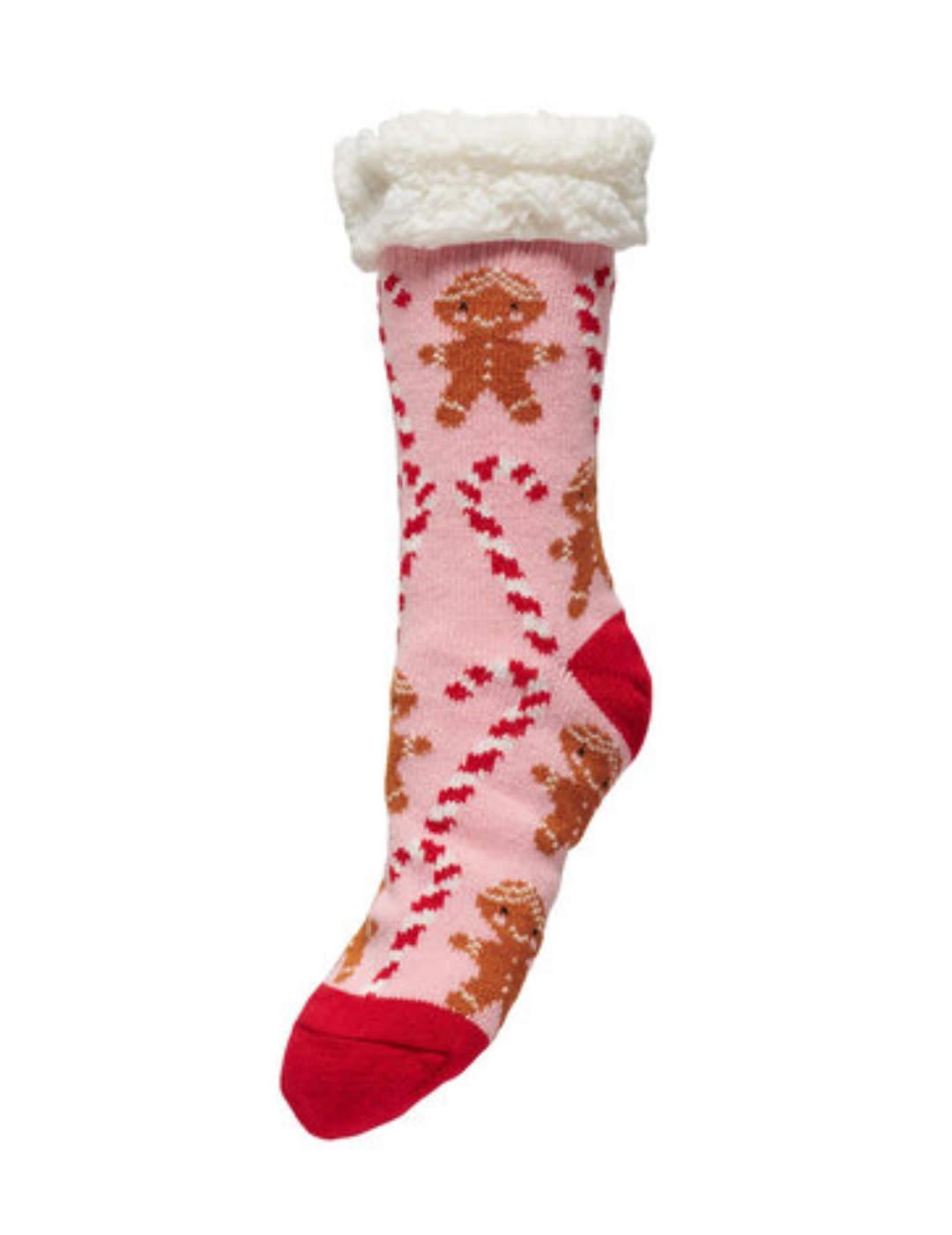 Calcetines Only Christmas rosa para mujer