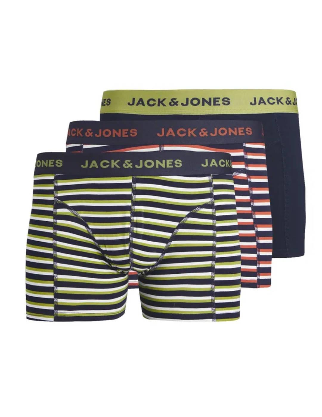 Íntimo Jack&Jones pack 3 unidades rayas multicolor de hombre