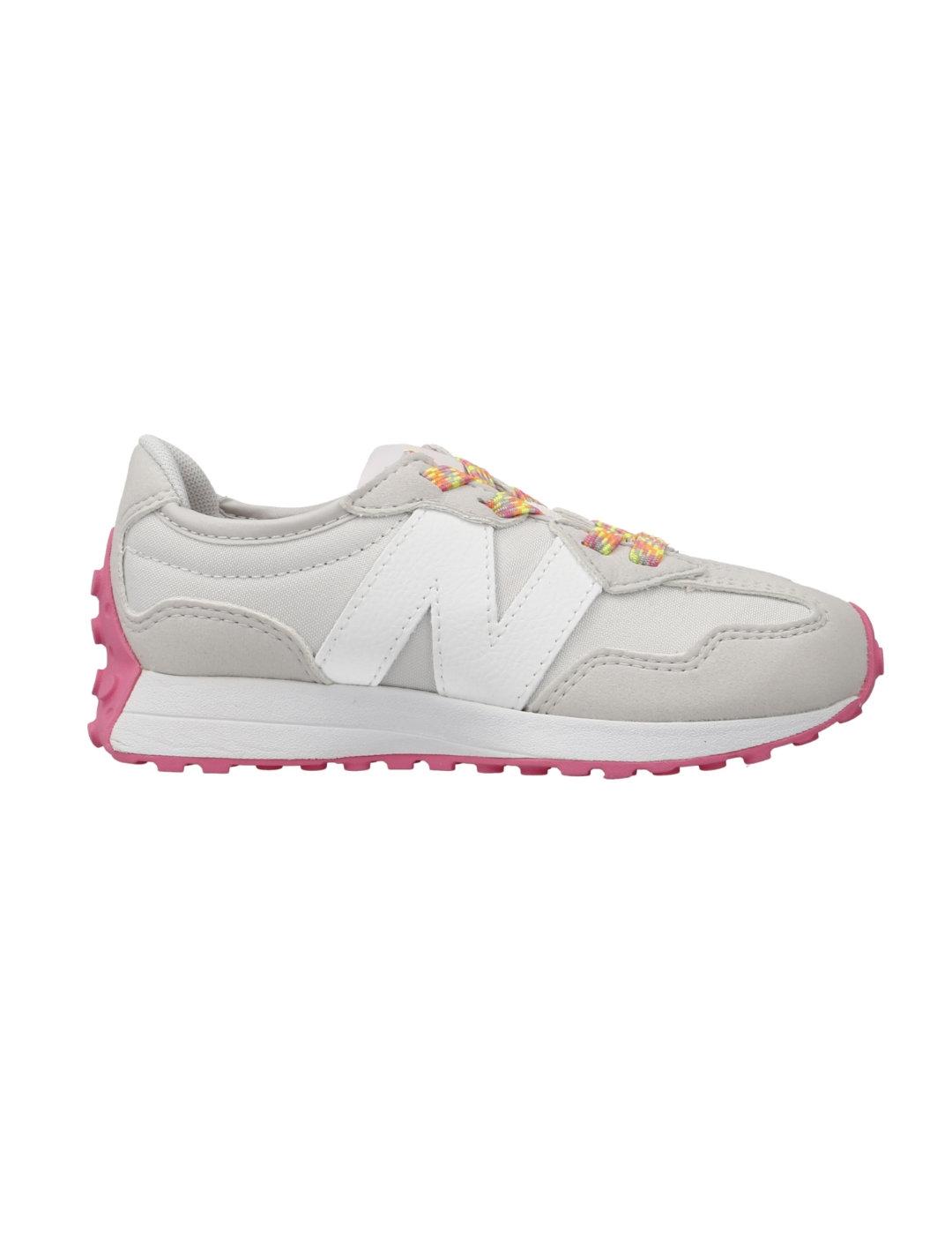 Zapatilla New Balance 327 gris y rosa para niña