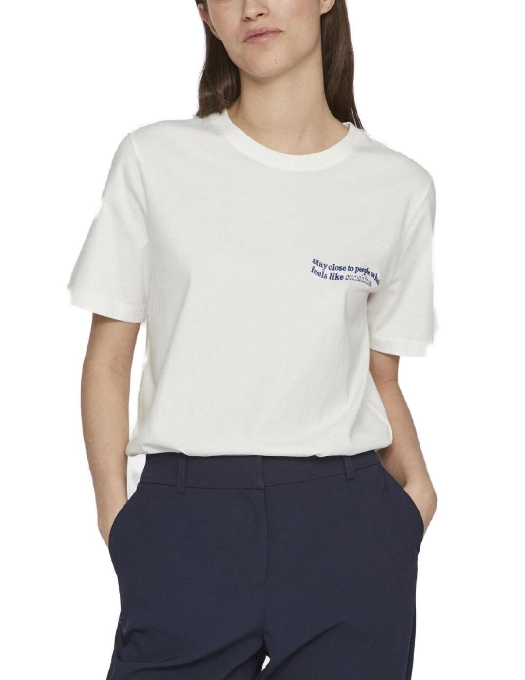 Camiseta Vila Sybil blanco true blue manga corta para mujer