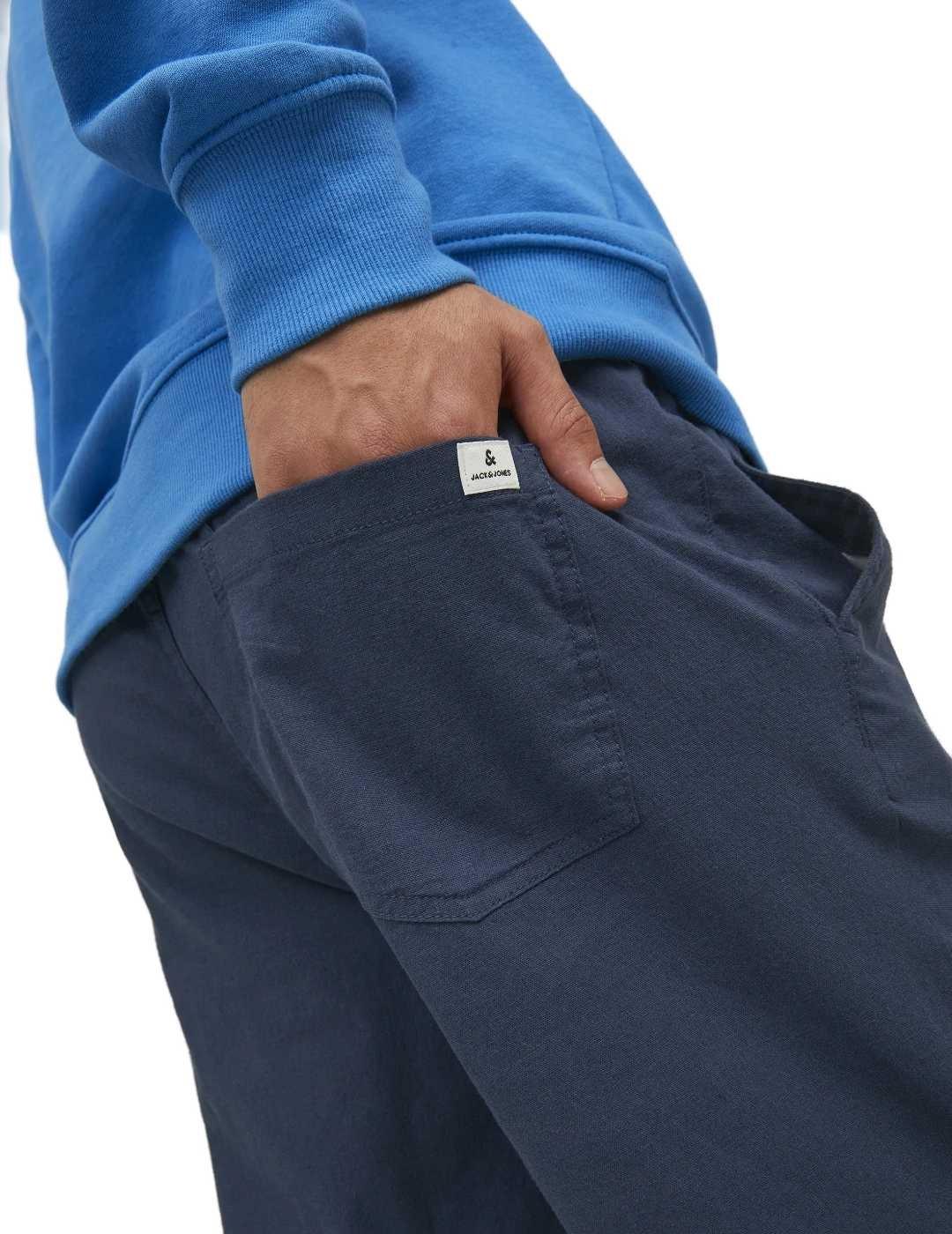 Pantalón Jack&Jones Stace azul marino de lino para hombre