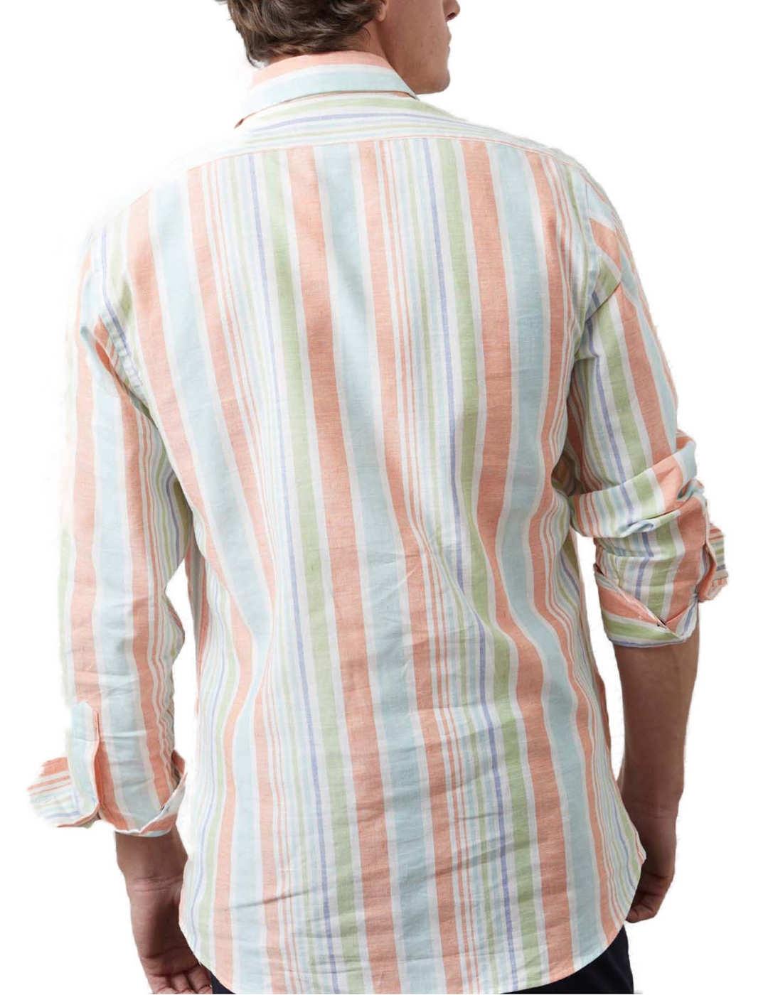 Camisa polera Altonadock rayas de lino para hombre