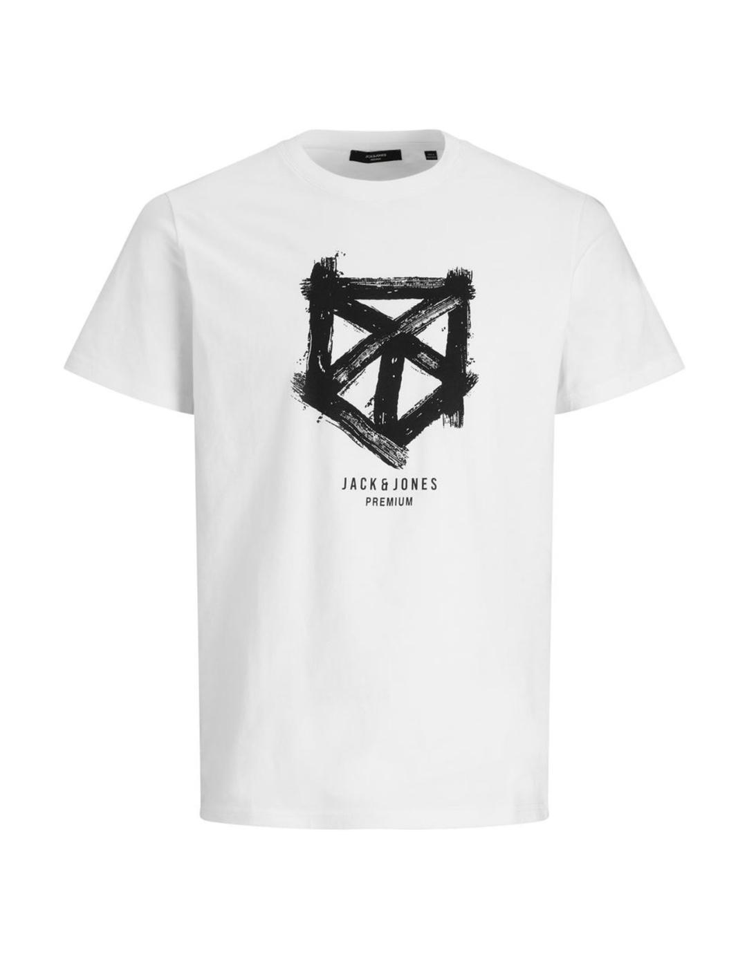 Camiseta Jack-Jones Blablock blanco para hombre-z