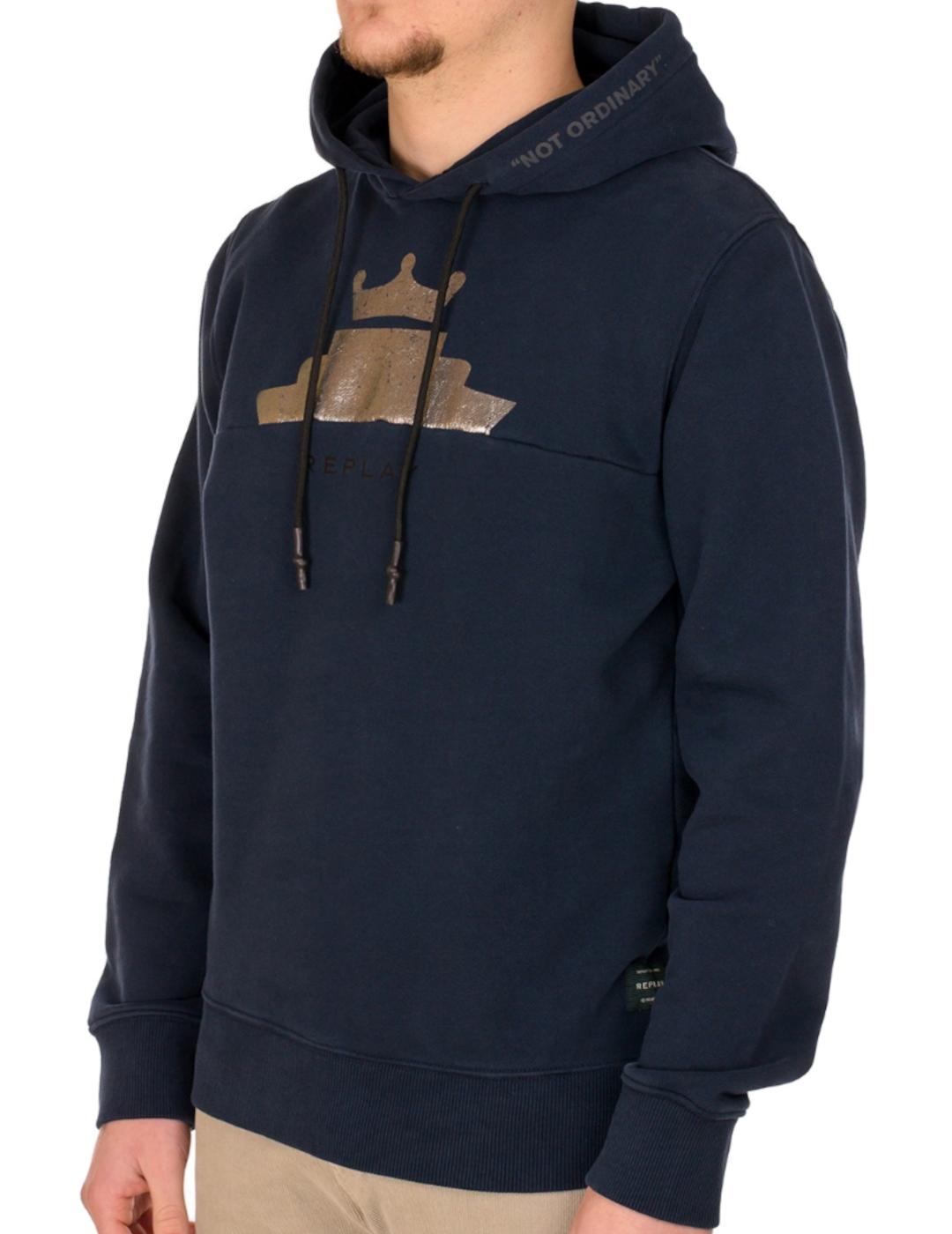 Sudadera REPLAY azul y plata para hombre -z