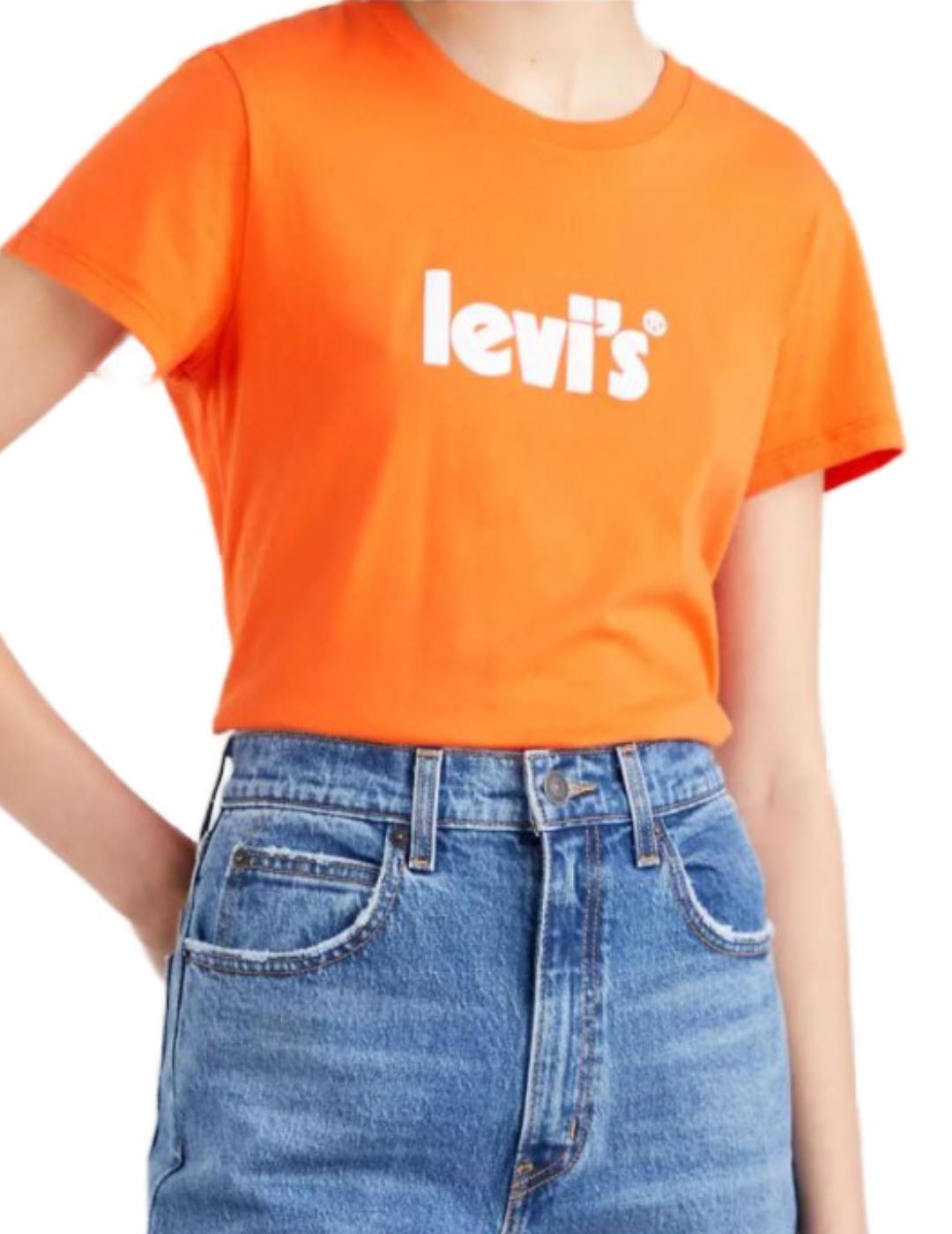 Intento radio financiero Camiseta Levis Poster Logo naranja para mujer -a