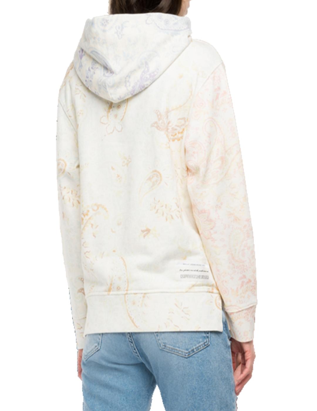 Sudadera Replay blanca sin capucha para mujer