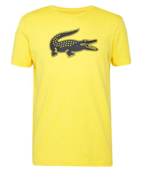 Camiseta logo Lacoste amarilla para hombre -a