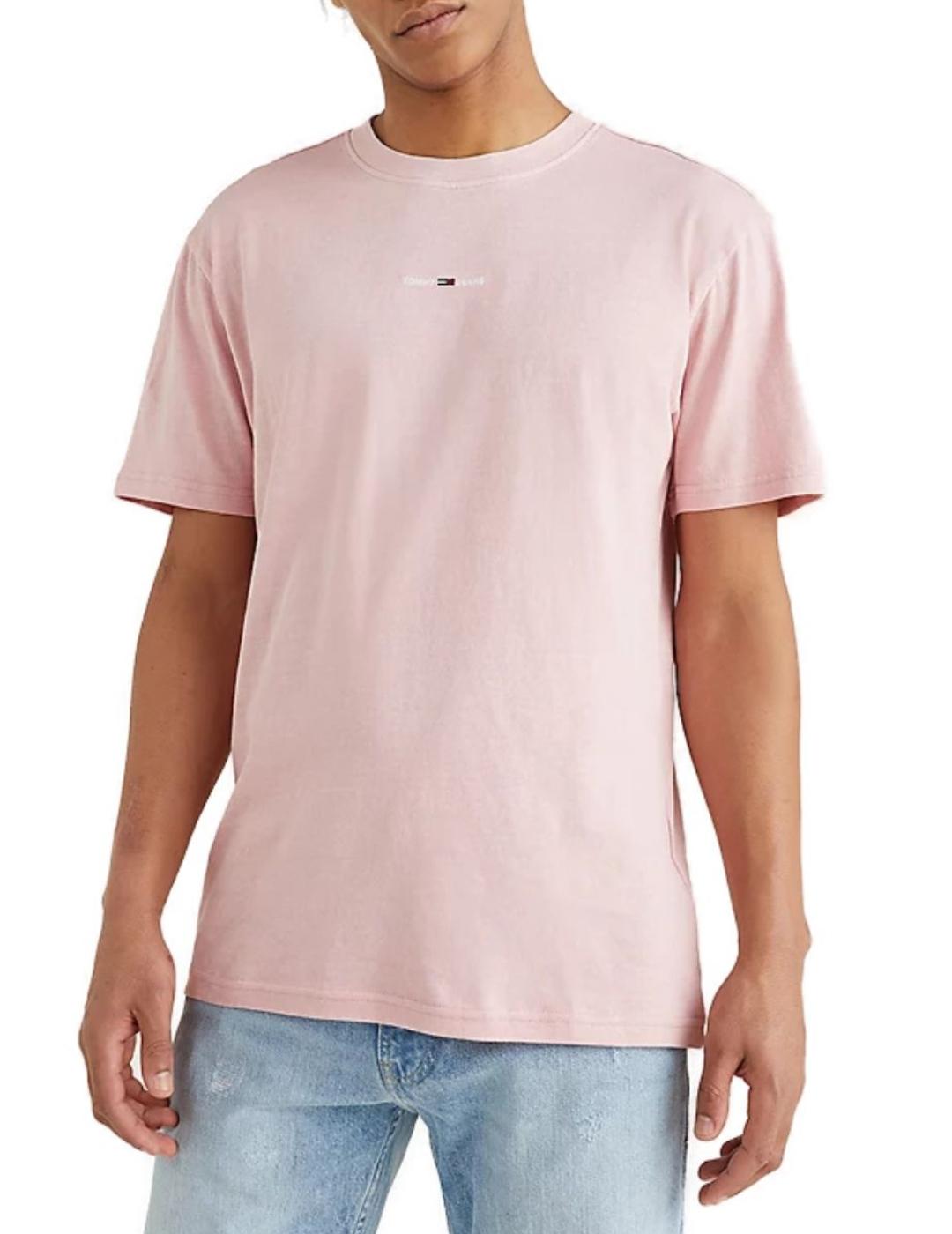 compresión Fuera corte largo Camiseta Tommy Jeans rosa de hombre-a