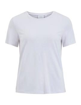 Camiseta Vila de manga corta y cuello redo blanca para mujer