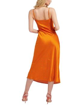 Vestido Guess Akilina midi naranja para mujer