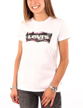 Camiseta Levis blanca Open Field para mujer -b