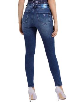 Pantalón vaquero Guess skinny azul con lentejuelas de mujer