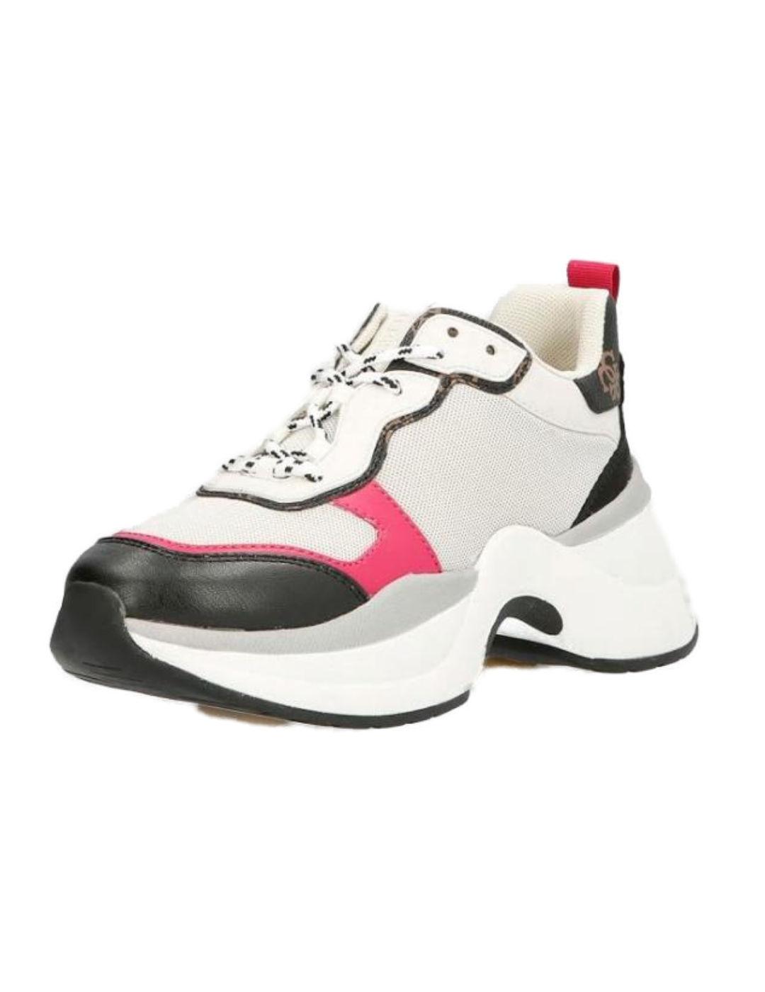 Zapatillas Guess  Jennea 2  color blanco y fucsia para mujer