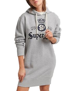 Vestido Superdry Vintage pride gris de mujer-b