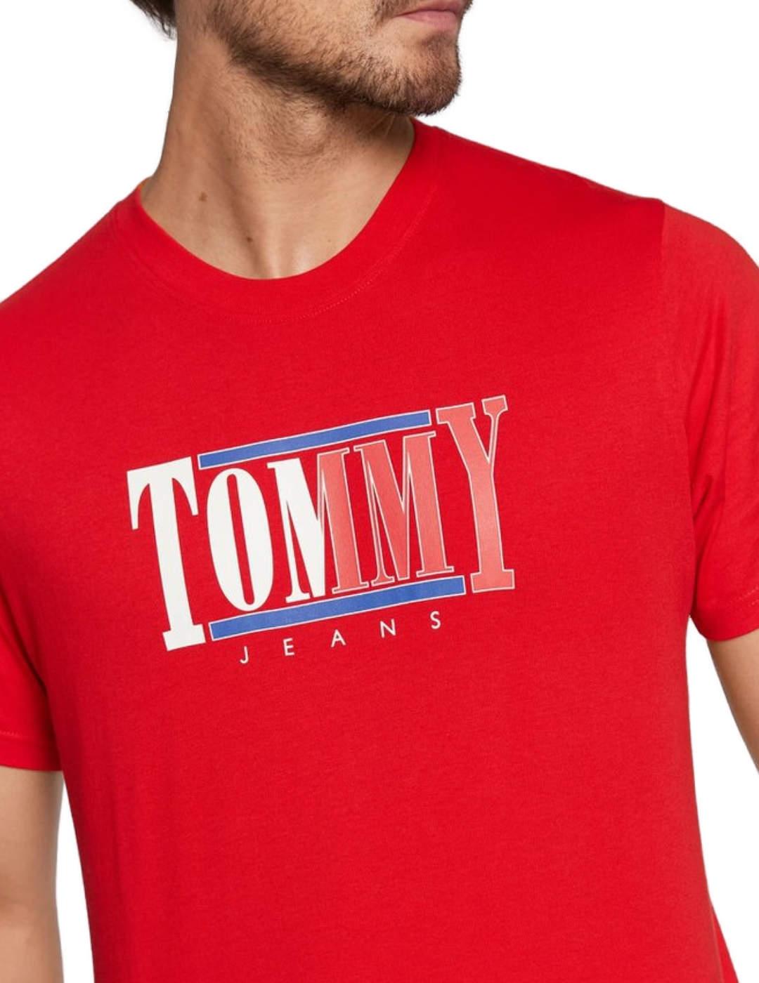 Camiseta Tommy Jeans centered roja de hombre-b