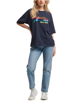 Camiseta Superdry Vintage logo marino de mujer-b