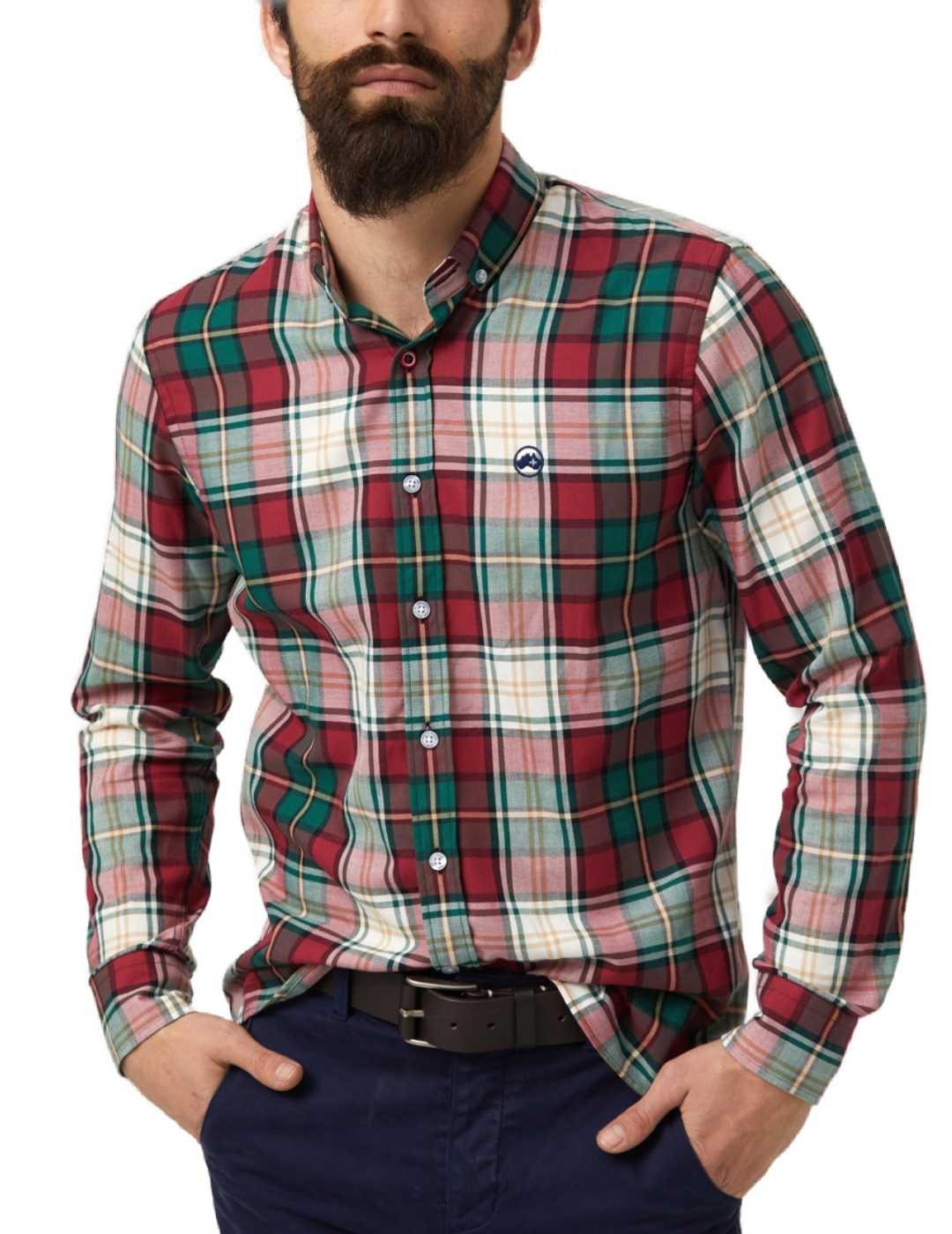 Camisa Altonadock verde y roja para hombre -b