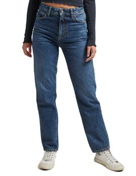 Pantalon Superdry High rise azul para mujer-b