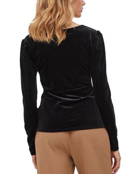 Camiseta Vila Velvo negra para mujer -b