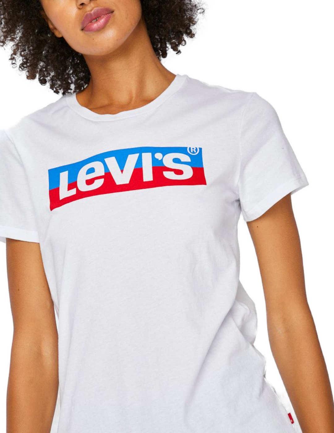 Camiseta Levis manga corta blanca Regular mujer-t