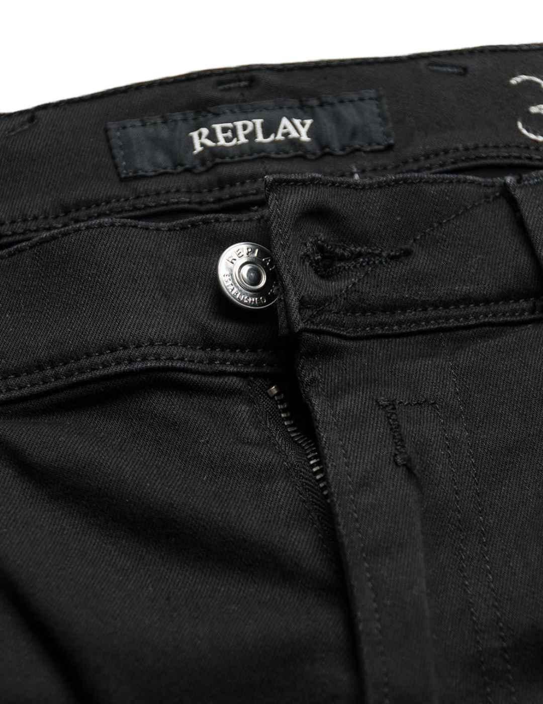 Pantalón vaquero Replay Hyperflex negro hombre-q