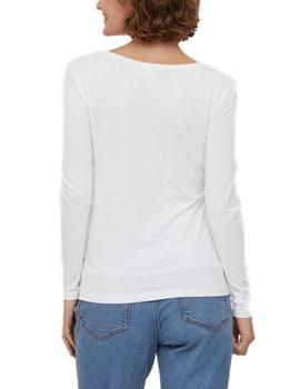 Camiseta Vila Daisy blanca manga larga de mujer-