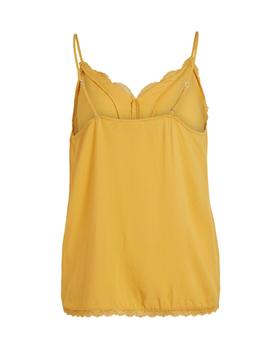 Top de tiras Vila Ania Cosi amarillo acanalado para mujer