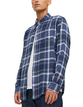 Camisa Jack&Jones Classic de cuadros azul para hombre