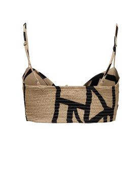 Top mini Only Ava beige estampado para mujer