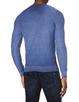 Jersey Replay azul regular cuello redondo para hombre