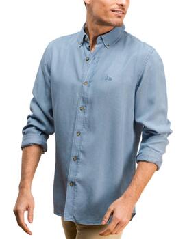 Camisa Scotta Sostenible azul denim claro de hombre