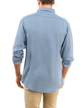 Camisa Scotta Sostenible azul denim claro de hombre