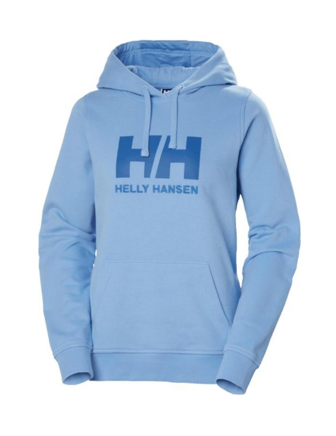 Sudadera Helly Hansen logo azul con capucha para mujer