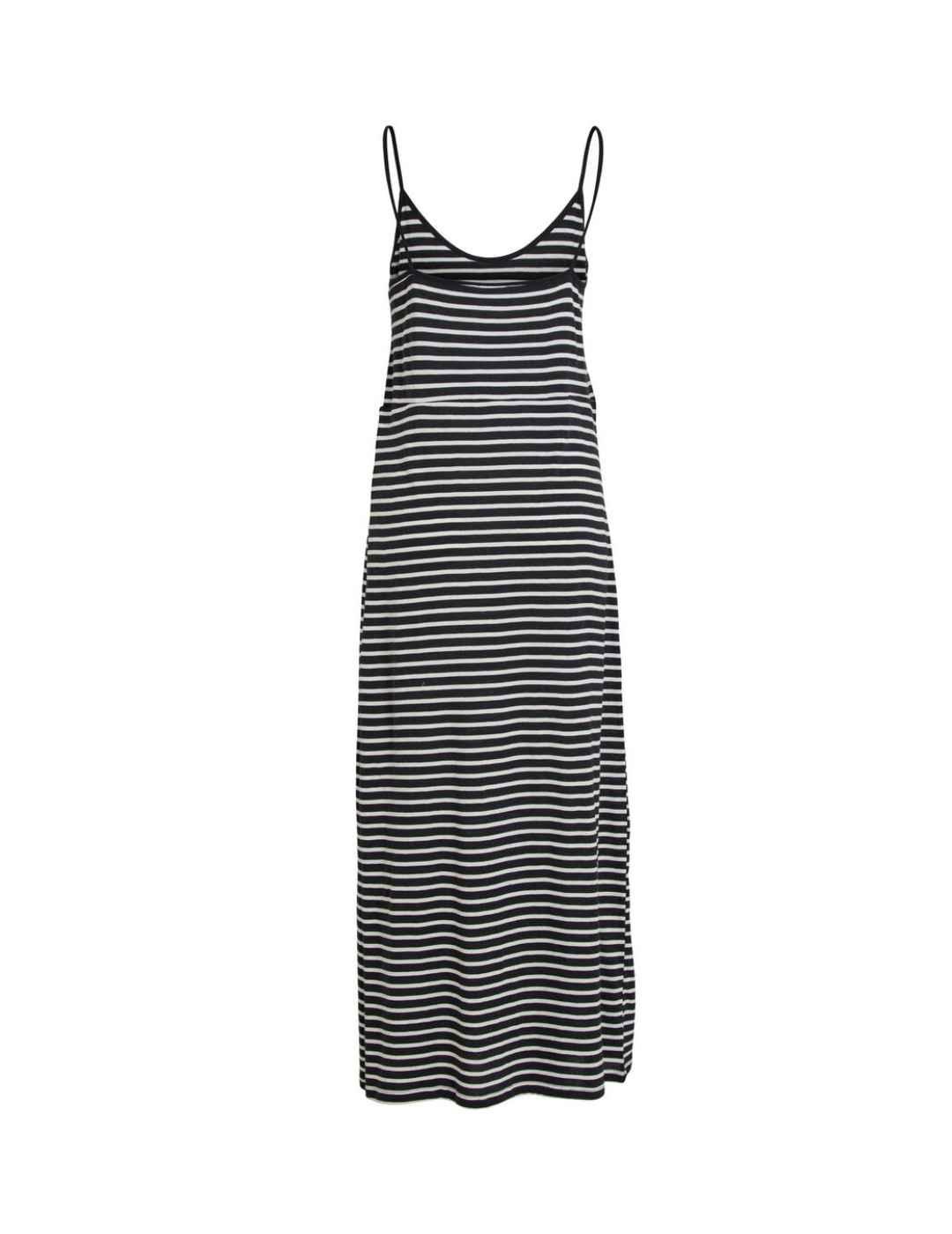 Vestido Vila Darling rayas blanco y negro largo para mujer