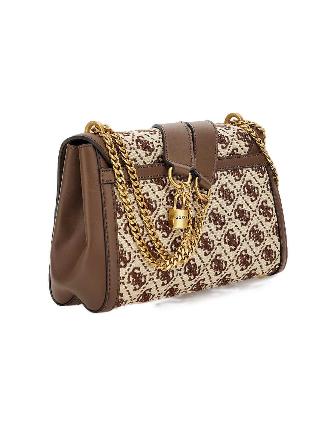 Bolso Guess Katey marron logo 4G para mujer