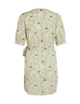 Vestido Vila Elvire beige estampado manga corta para mujer