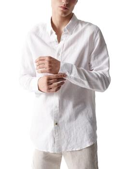 Camisa Salsa lino blanca para hombre-Sg