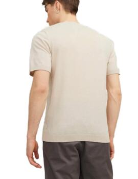 Camiseta Jack&Jones Marco punto beige de hombre