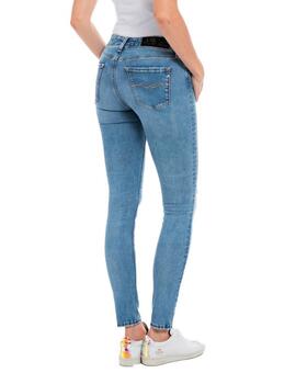 Pantalón vaquero Replay Hyperflex azul para mujer