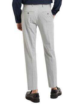 Pantalón Selected traje slim gris tobillero para hombre