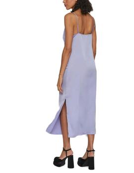 Vestido Vila Ellette midi lavanda largo con tirantes mujer