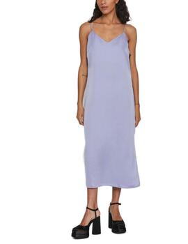 Vestido Vila Ellette midi lavanda largo con tirantes mujer