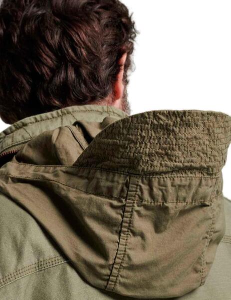 Chaqueta Supedry Rocky verde militar para hombre