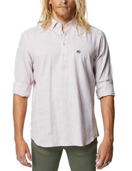 Camisa Altonadock polera beige con logo bordado para hombre
