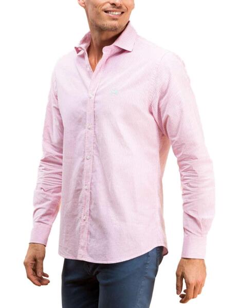 Camisa de rayas online rosa y blanca hombre