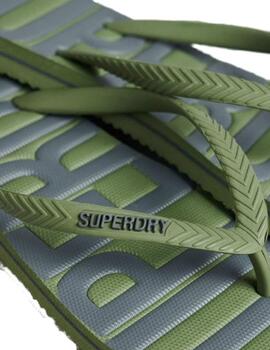 Chanclas Superdry flip flop verde de hombre