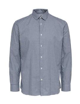 Camisa Selected Pimpoint cuadros blanco y negro para hombre