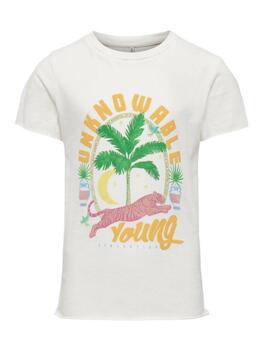 Camiseta Only Kids Lucy blanco manga corta para niña